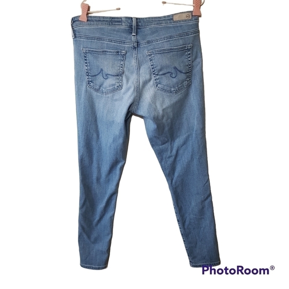 Adriano Goldschmied the Middi Ankle Distressed Mid Rise Skinny Blue Jeans - Picture 3 of 16